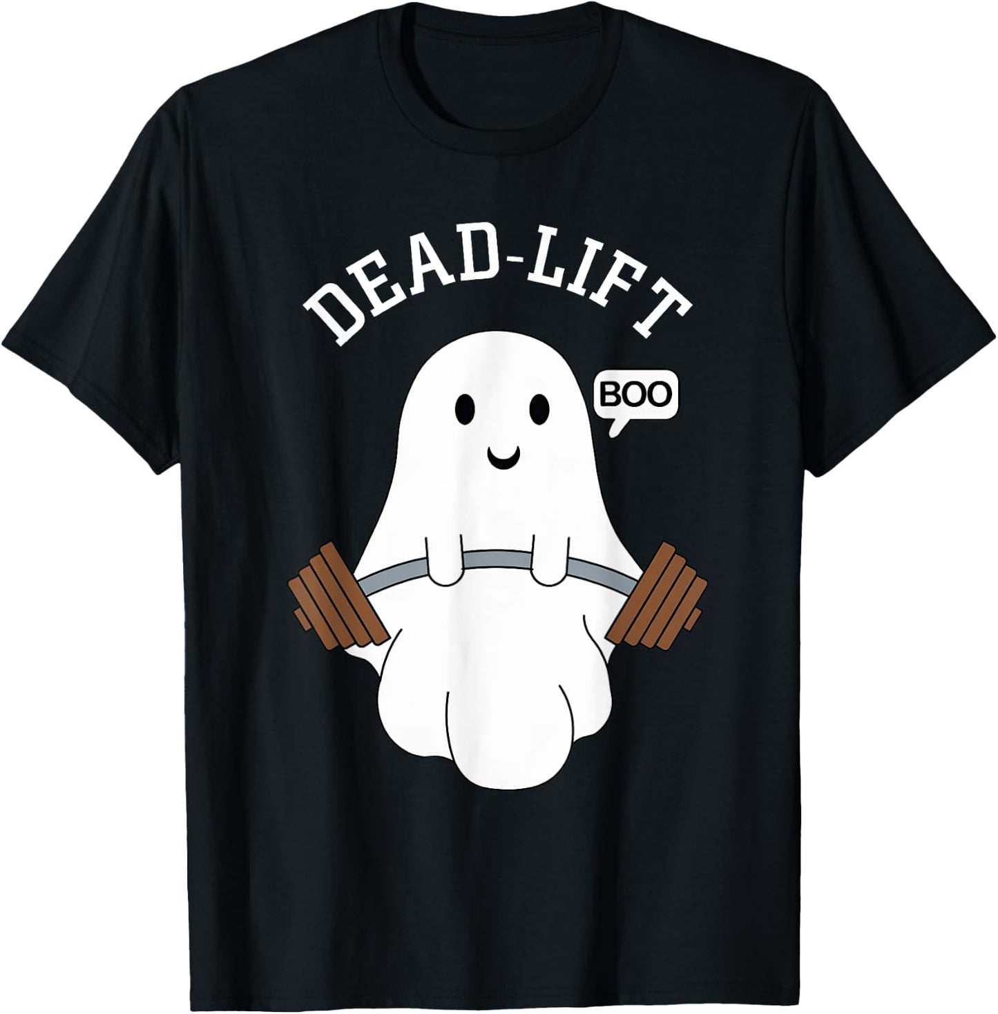 Dead Lift Funny Ghost Gymer Halloween Weight Lifting Workout T-Shirt - T-Shirt | Black