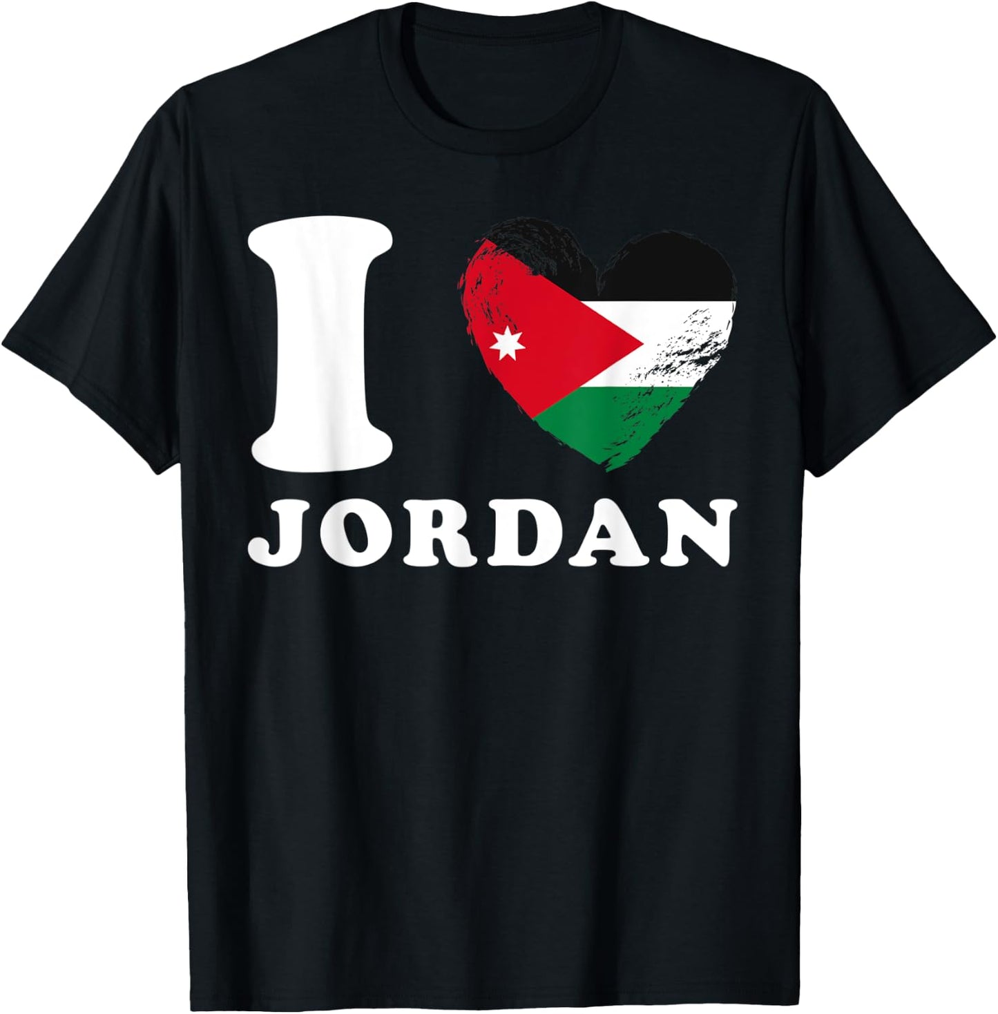 I Love Jordan - Heart Flag Jordan T-Shirt - T-Shirt | Black
