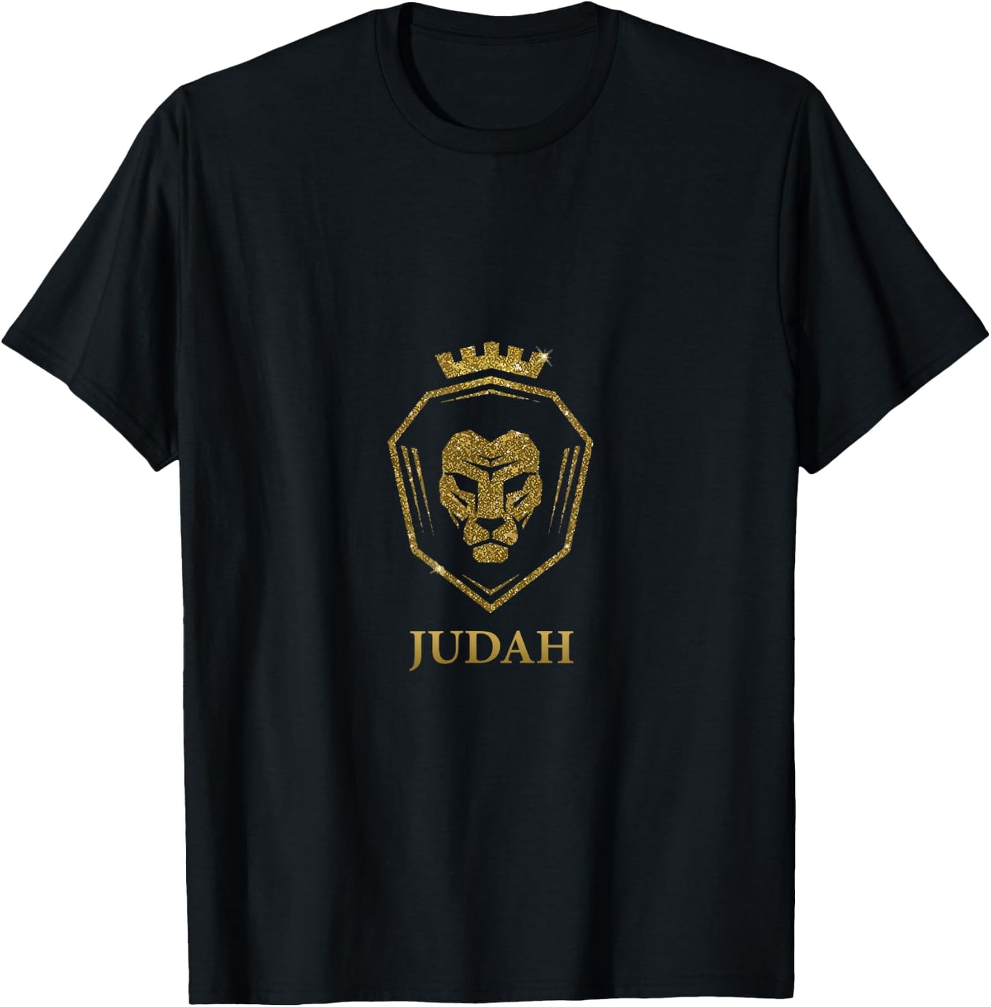 Lion of Judah - Catholic & Christian Jesus Religious Gold T-Shirt - T-Shirt | Black