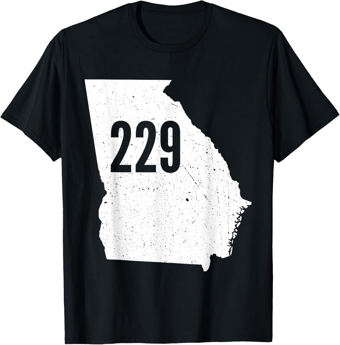 229 Georgia Area Code Outline State Southern Pride T-Shirt - T-Shirt | Black
