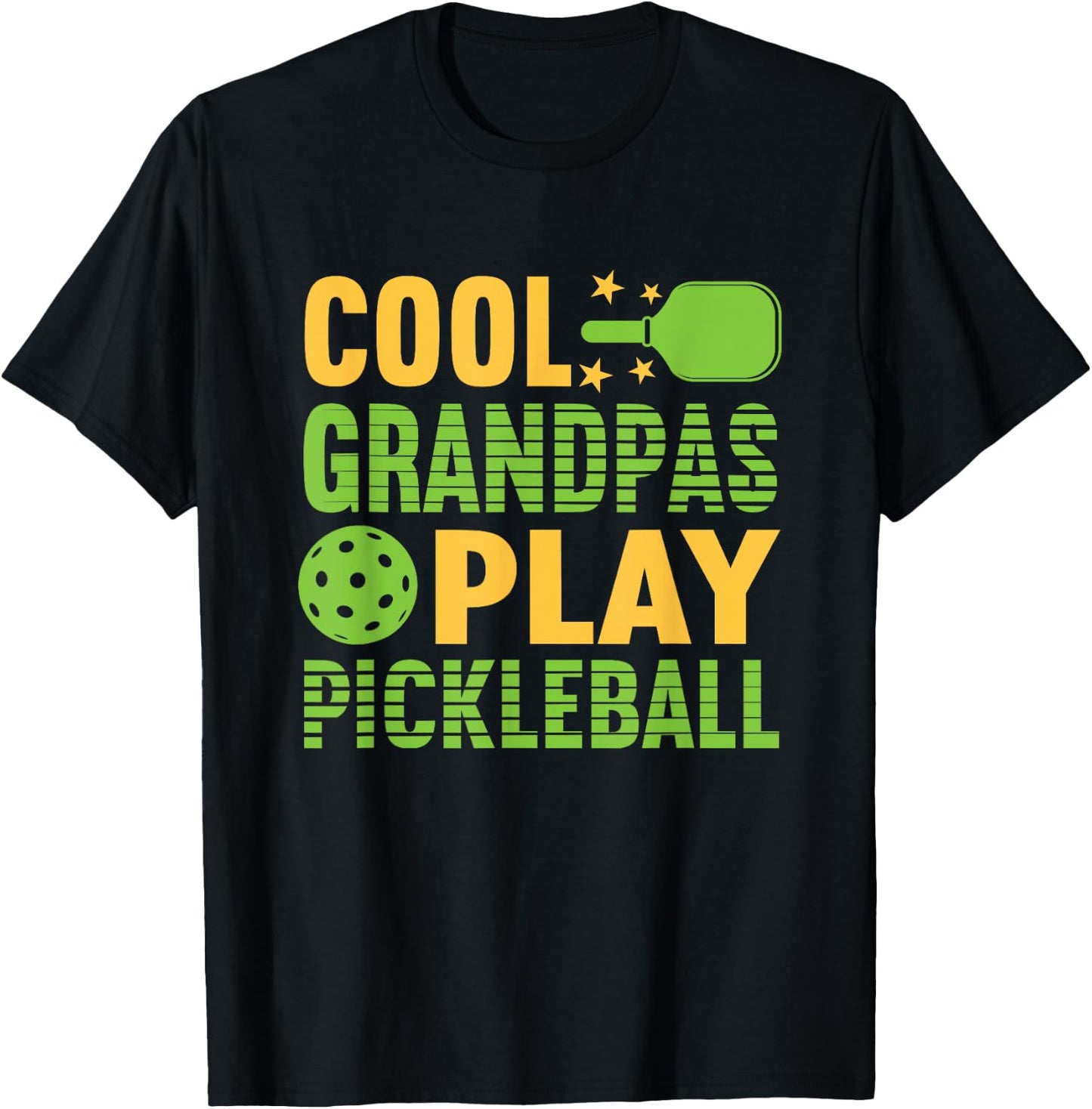Pickle Ball Cool Grandpas Play Pickleball Pickleball Grandpa T-Shirt - T-Shirt | Black