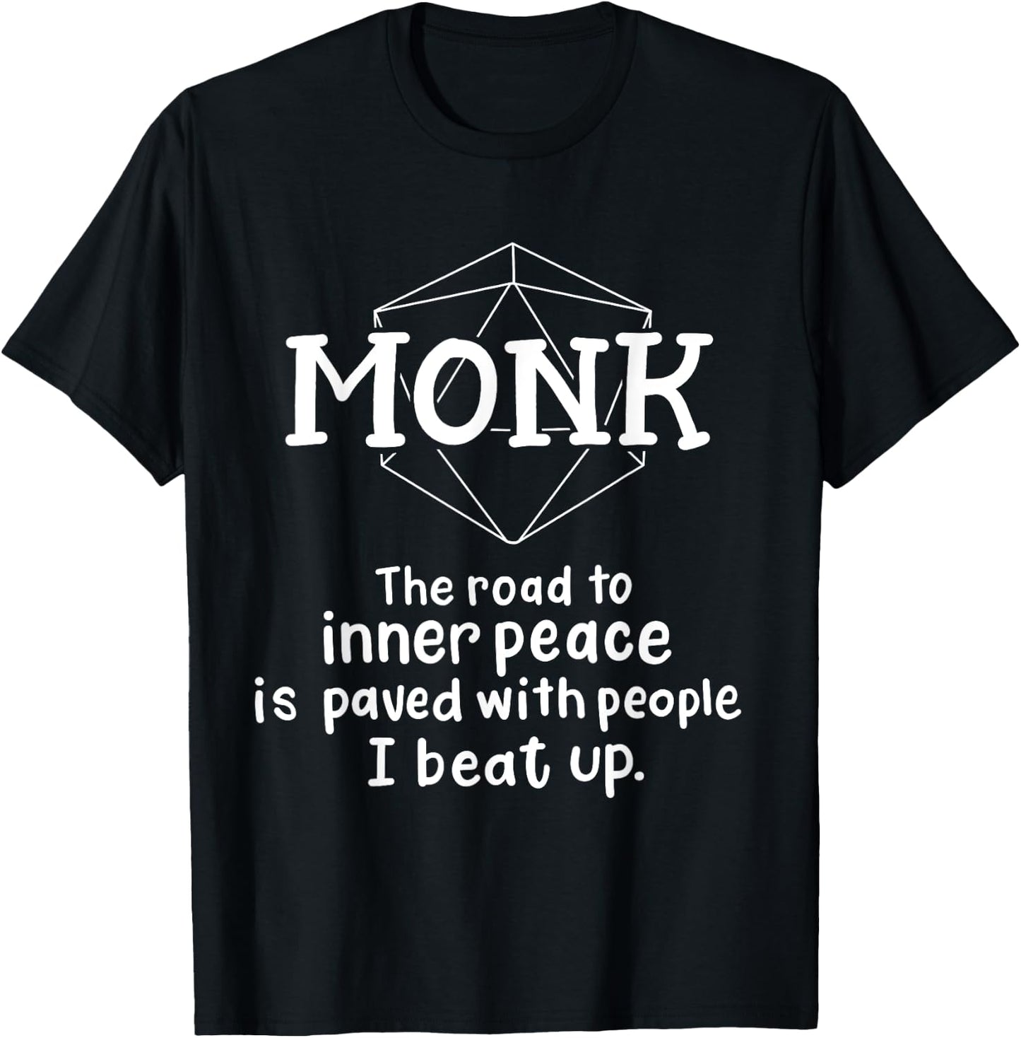 RPG Gamer Monk Funny Character Joke Roleplaying Games T-Shirt - T-Shirt | Black