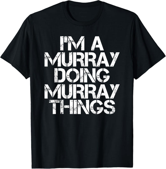 MURRAY Funny Surname Family Tree Birthday Reunion Gift T-Shirt - T-Shirt | Black