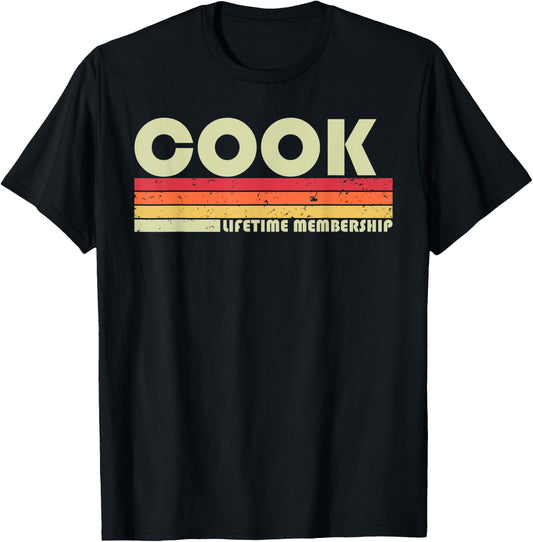 COOK Surname Funny Retro Vintage 80s 90s Birthday Reunion T-Shirt - T-Shirt | Black