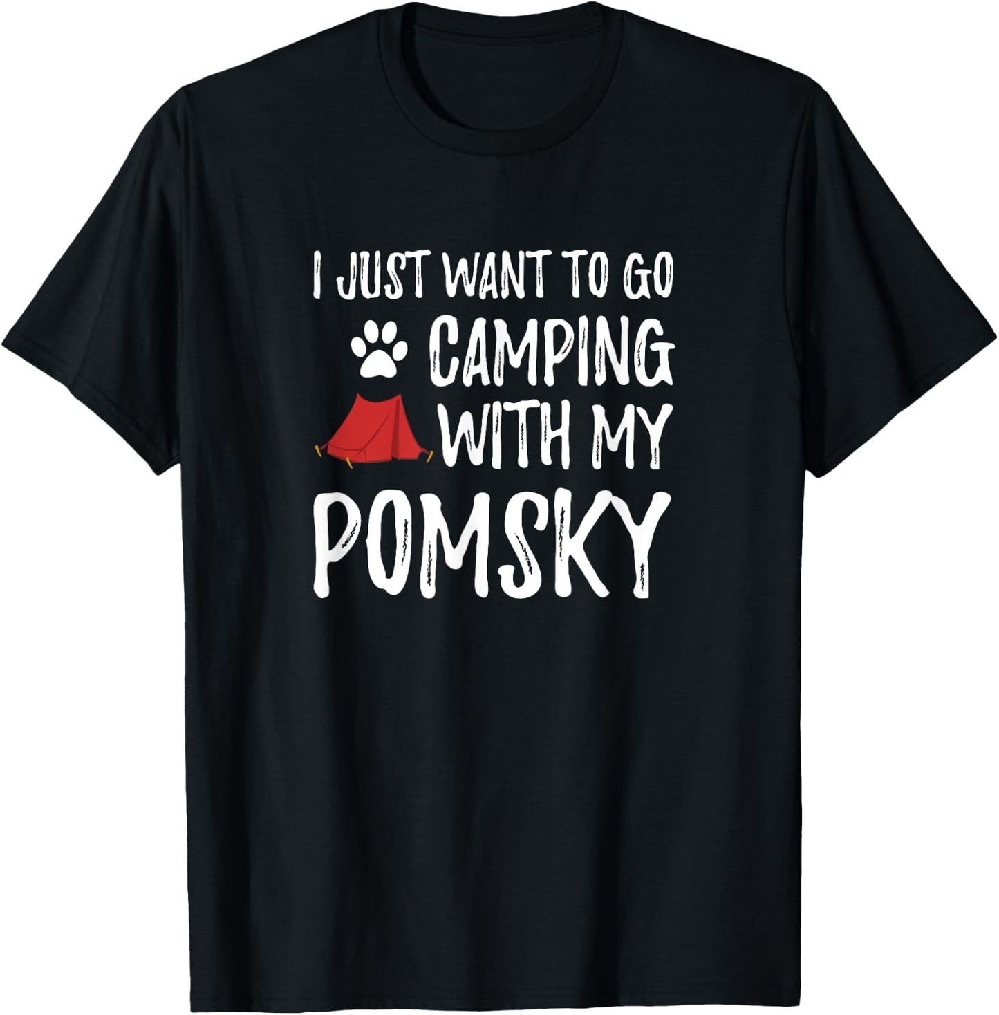 Camping Pomsky Shirt for Funny Dog Mom or Dog Dad Camper Men Women Kids T-Shirt - T-Shirt | Black