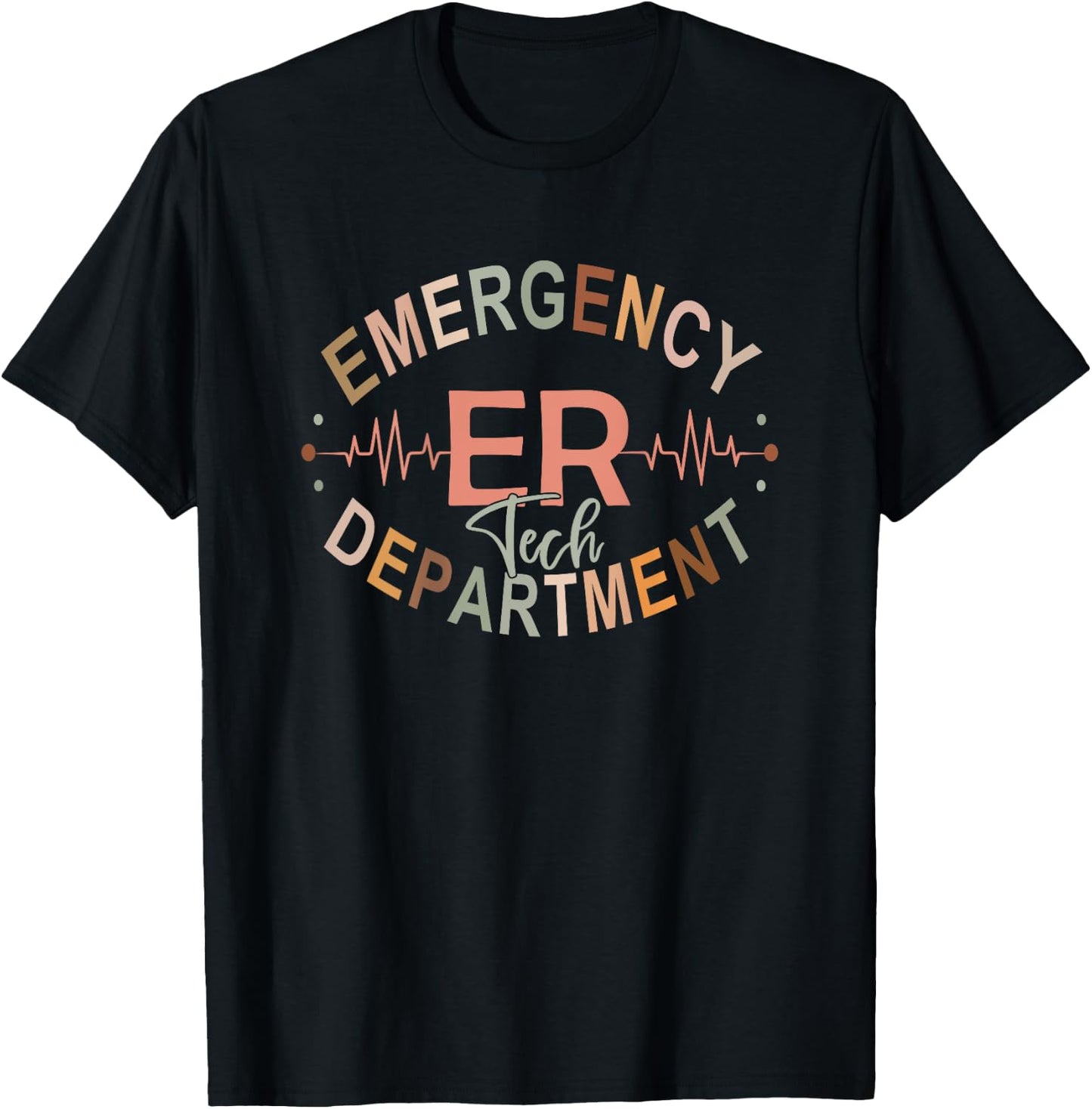 Emergency Department Nurse Tech Emergency Room Tech Back Of T-Shirt - T-Shirt | Black