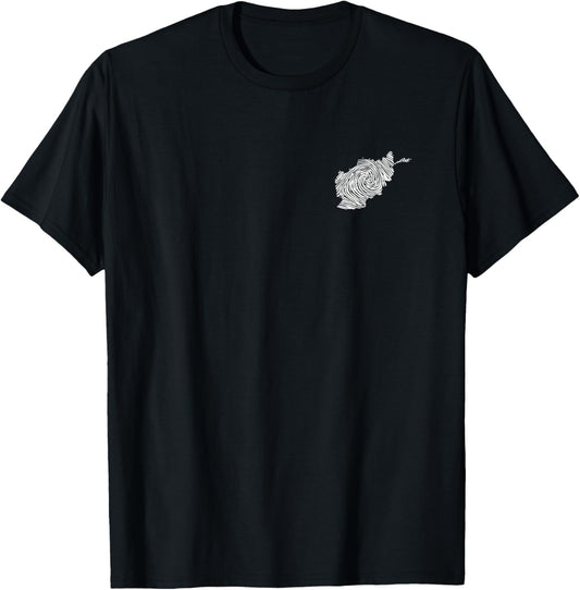 Afghan Identity Fingerprint Design T-Shirt - T-Shirt | Black