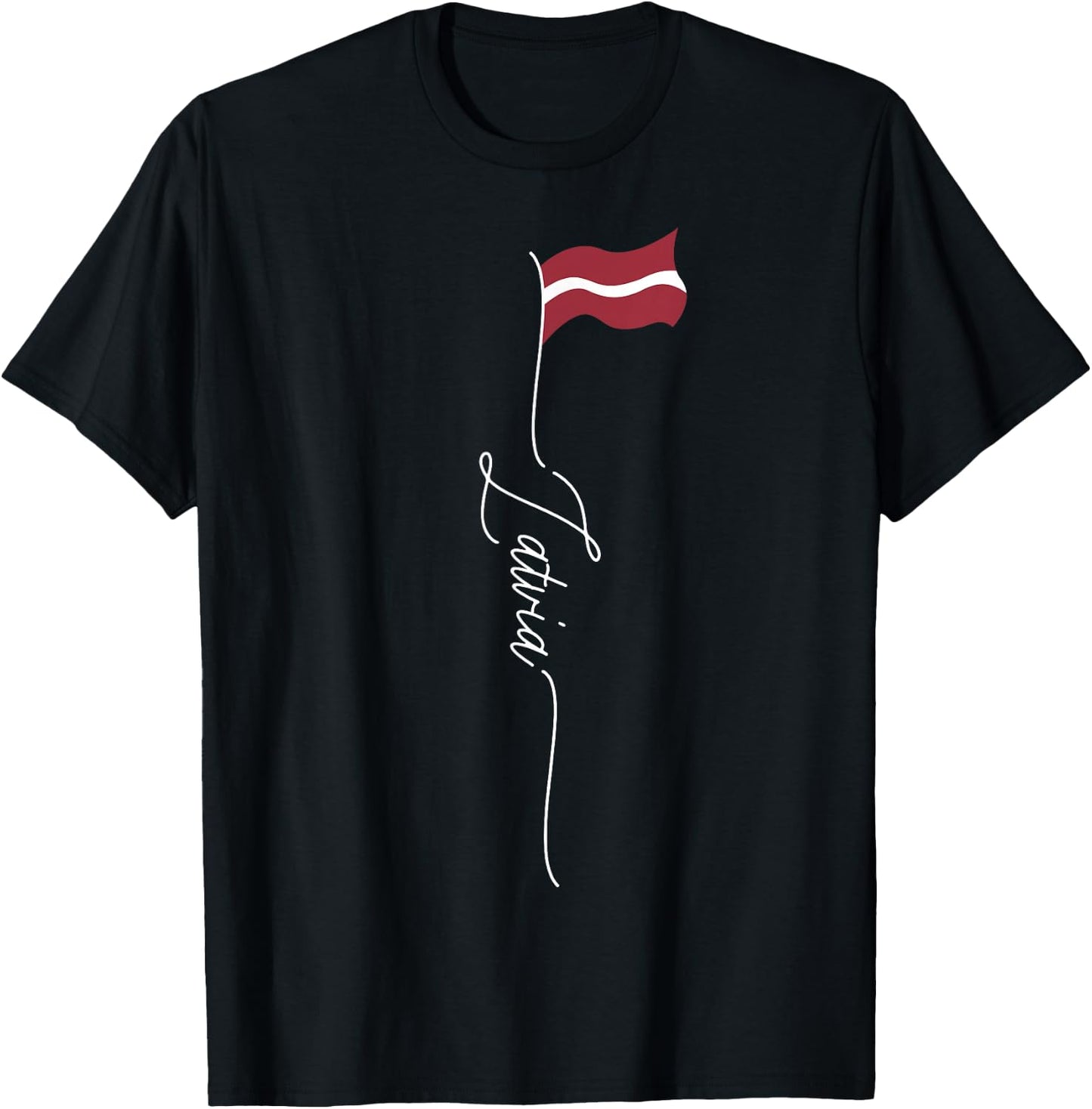 Latvia, Latvija, Riga Latvijas karogs Latvian Patriotic Flag T-Shirt - T-Shirt | Black