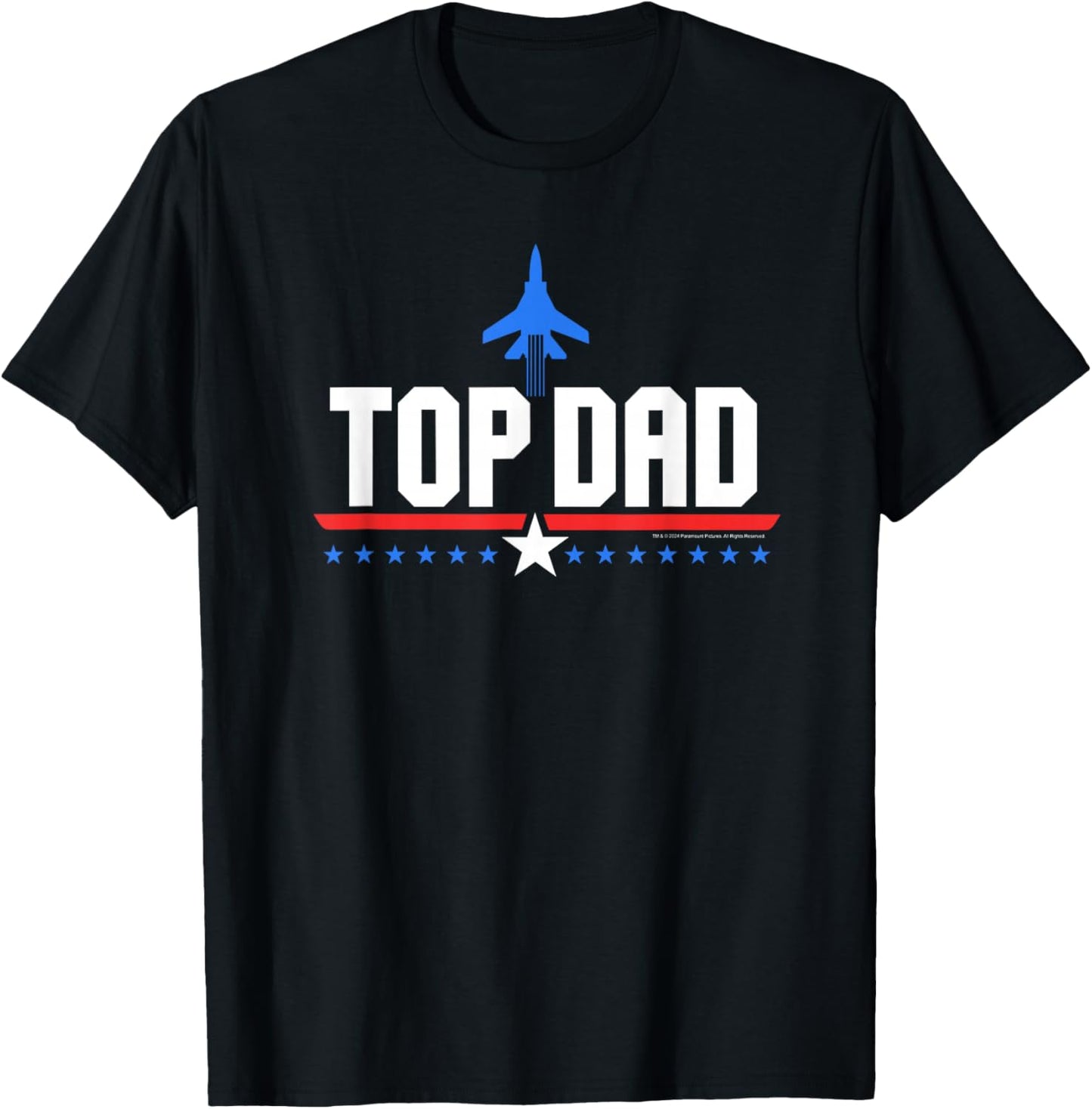 Top Gun Top Dad Father's Day Action Movie Logo T-Shirt - T-Shirt | Black