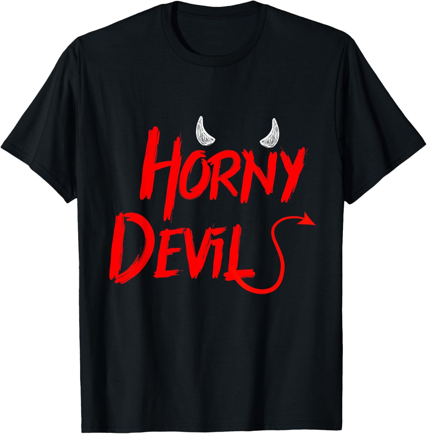 Funny Halloween Costume Horny Devil T-Shirt - T-Shirt | Black