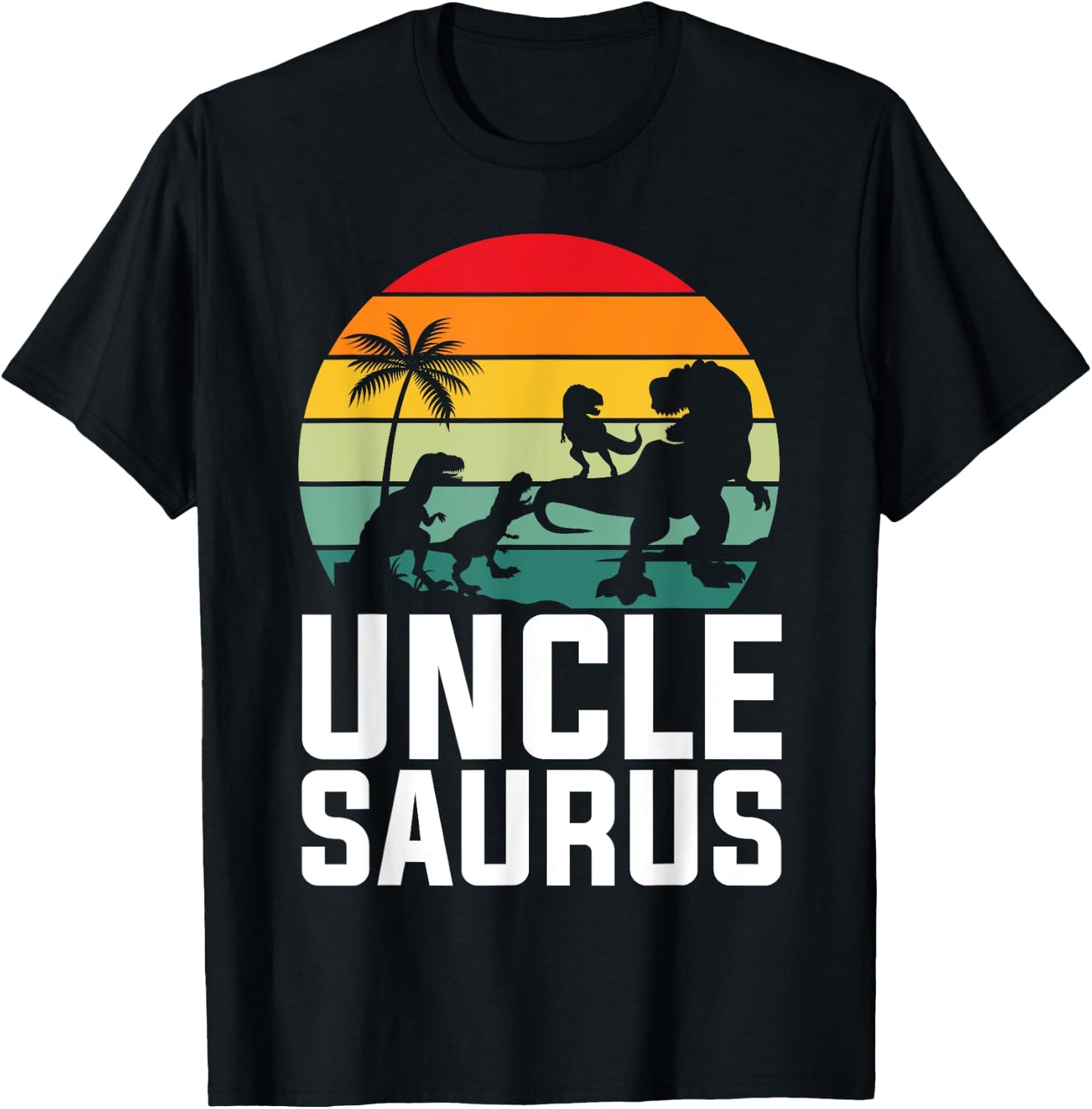 T-rex Uncle Apparel, Unclesaurus 3 Kids Fathers Day Dinosaur T-Shirt - T-Shirt | Black