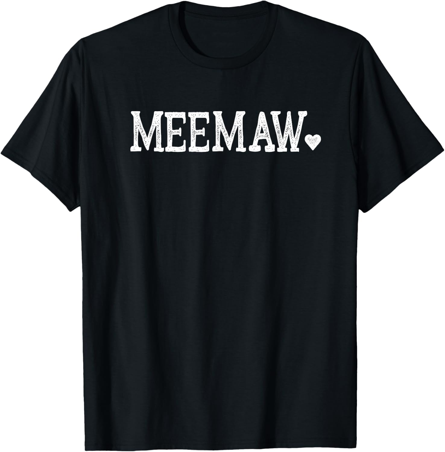 Meemaw Gifts Design with Heart Love Meemaw T-Shirt - T-Shirt | Black