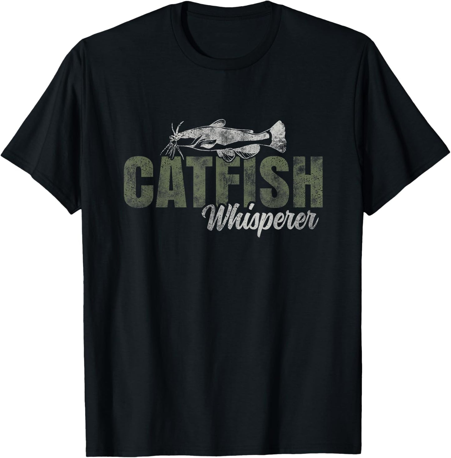Catfishing Tackle Fishing Setup Trolling Catfish Whisperer T-Shirt - T-Shirt | Black