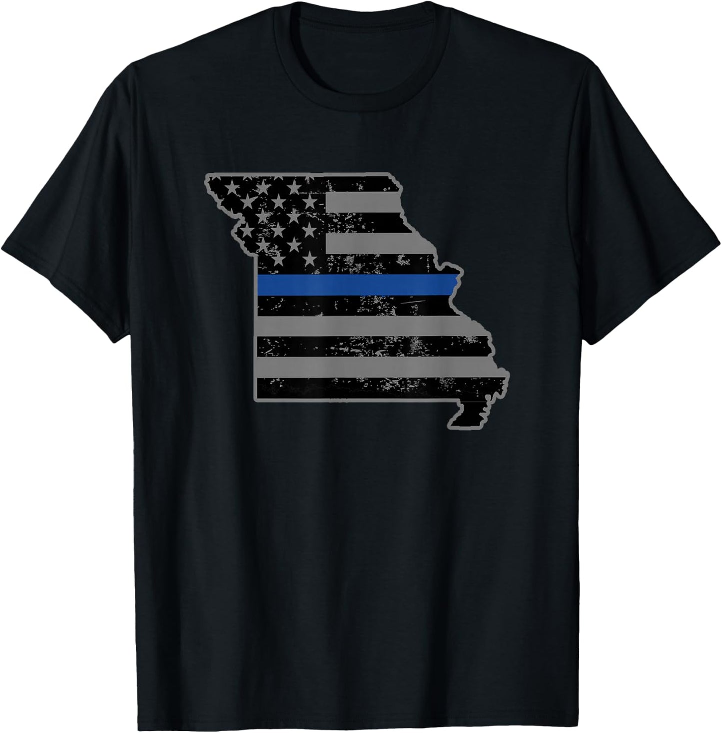 Missouri State Highway Patrol Shirt Thin Blue Line Flag Shir T-Shirt - T-Shirt | Black