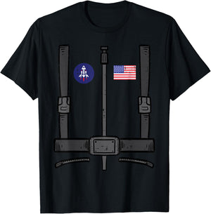 US Astronaut Costume Space Suit Galaxy Men Women Boys Kids T-Shirt - T-Shirt | Black