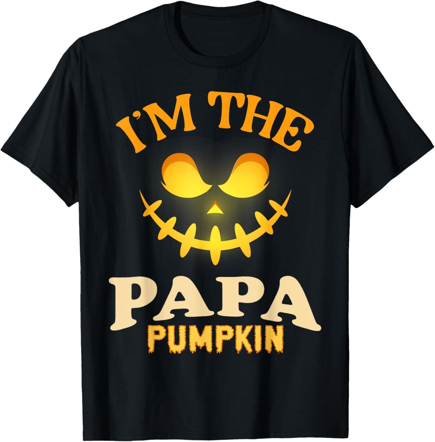 Papa Halloween Pumpkin Matching Costume T-Shirt - T-Shirt | Black