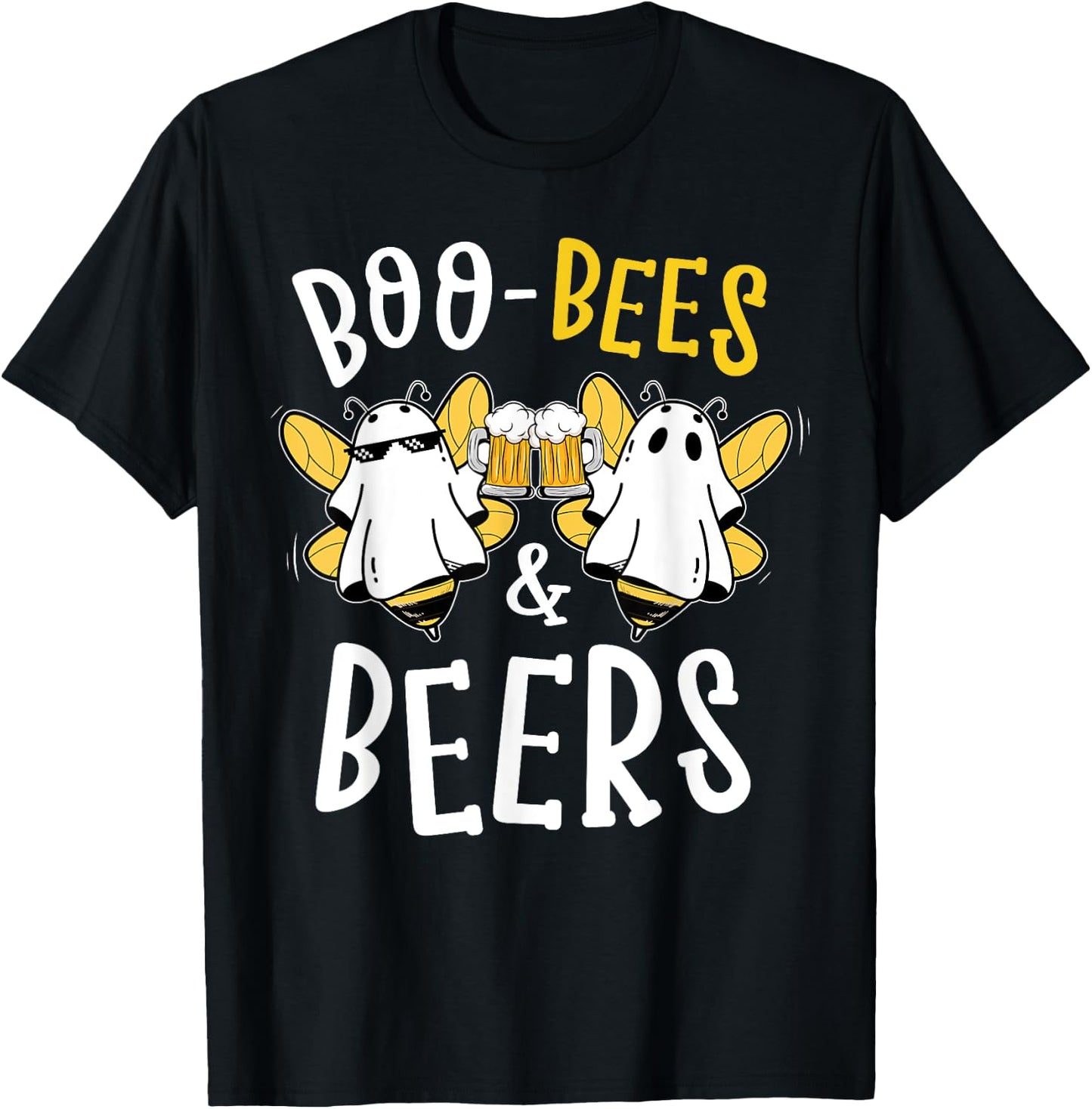 Boo Bees & Beers Couples Funny Halloween Costume T-Shirt - T-Shirt | Black
