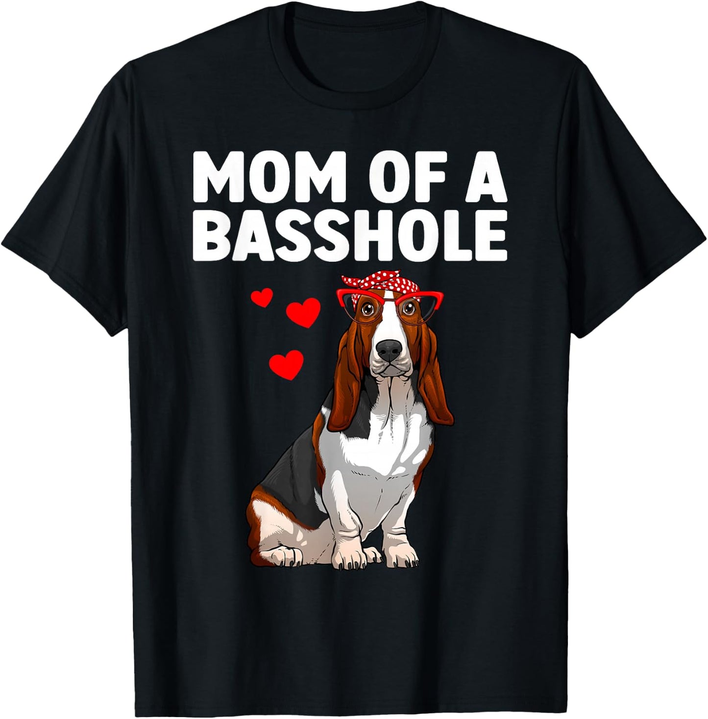Cute Basset Hound Art For Mom Women Girls Basset Hound Lover T-Shirt - T-Shirt | Black
