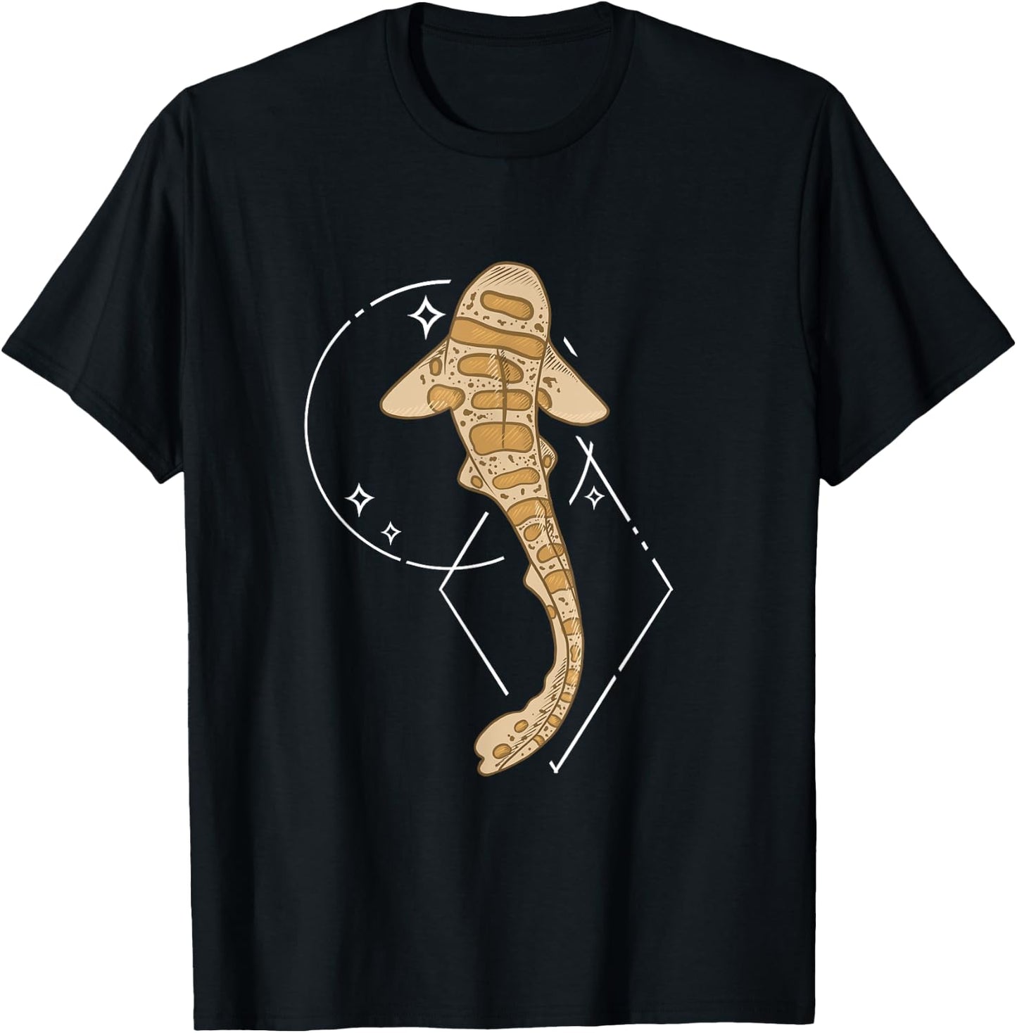 Leopard Shark Ocean Vintage Design T-Shirt - T-Shirt | Black