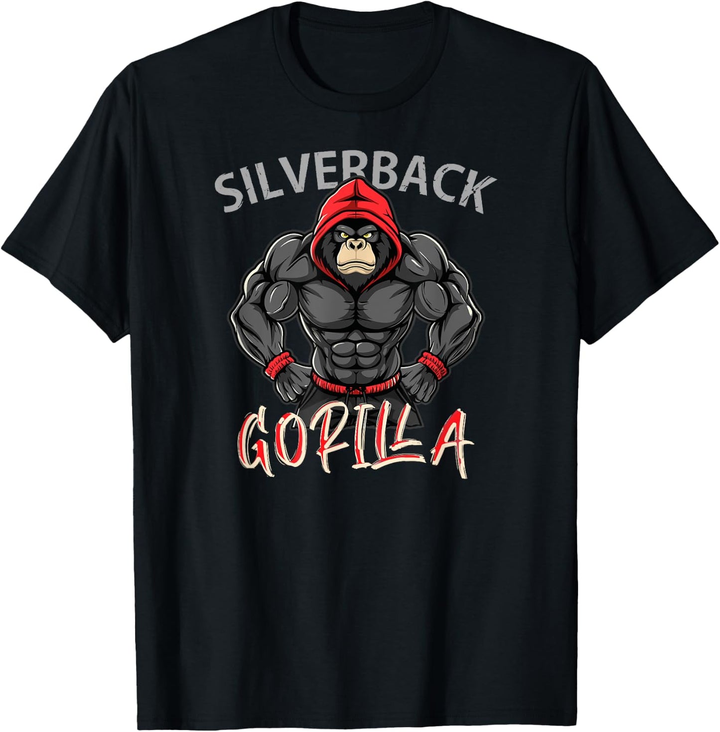 Gorilla Workout Angry Strong Scary Silverback Gorilla Gym T-Shirt - T-Shirt | Black