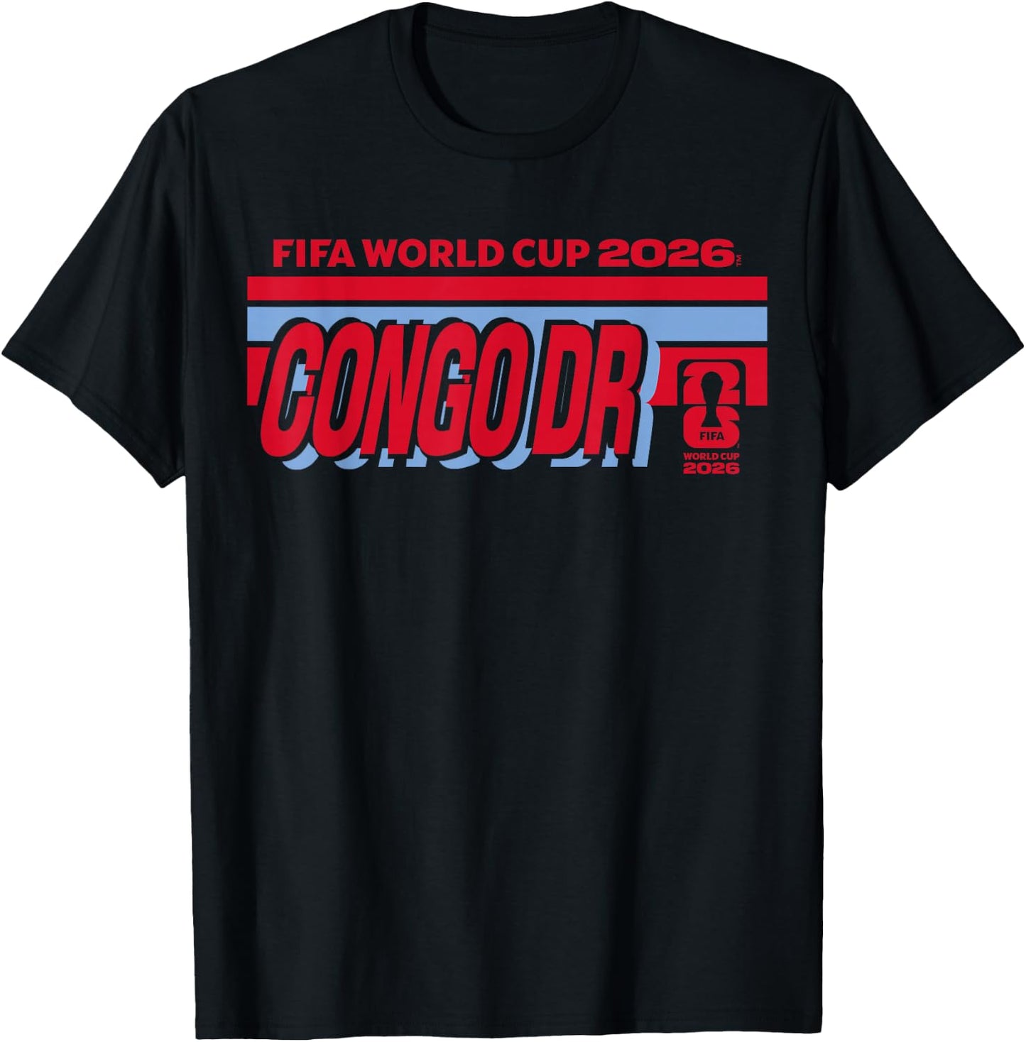 FIFA World CUP26 Congo DR Stack Banner T-Shirt - T-Shirt | Black