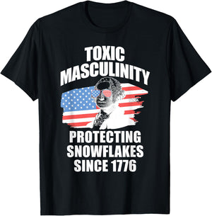 Republican Toxic Masculinity American Flag George Washington Women Men T-Shirt - T-Shirt | Black
