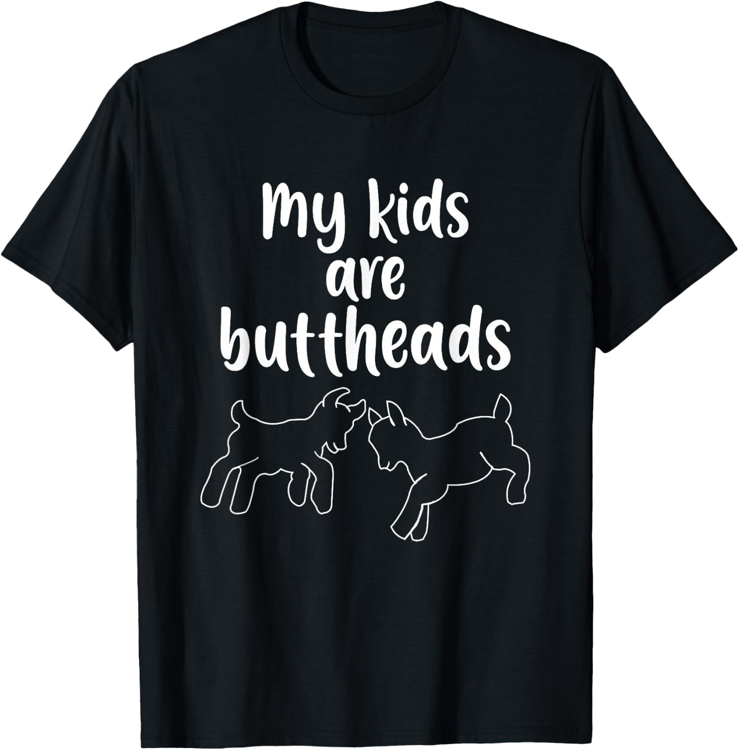 My Kids Are Buttheads Goat Mom Farmer T-Shirt - T-Shirt | Black