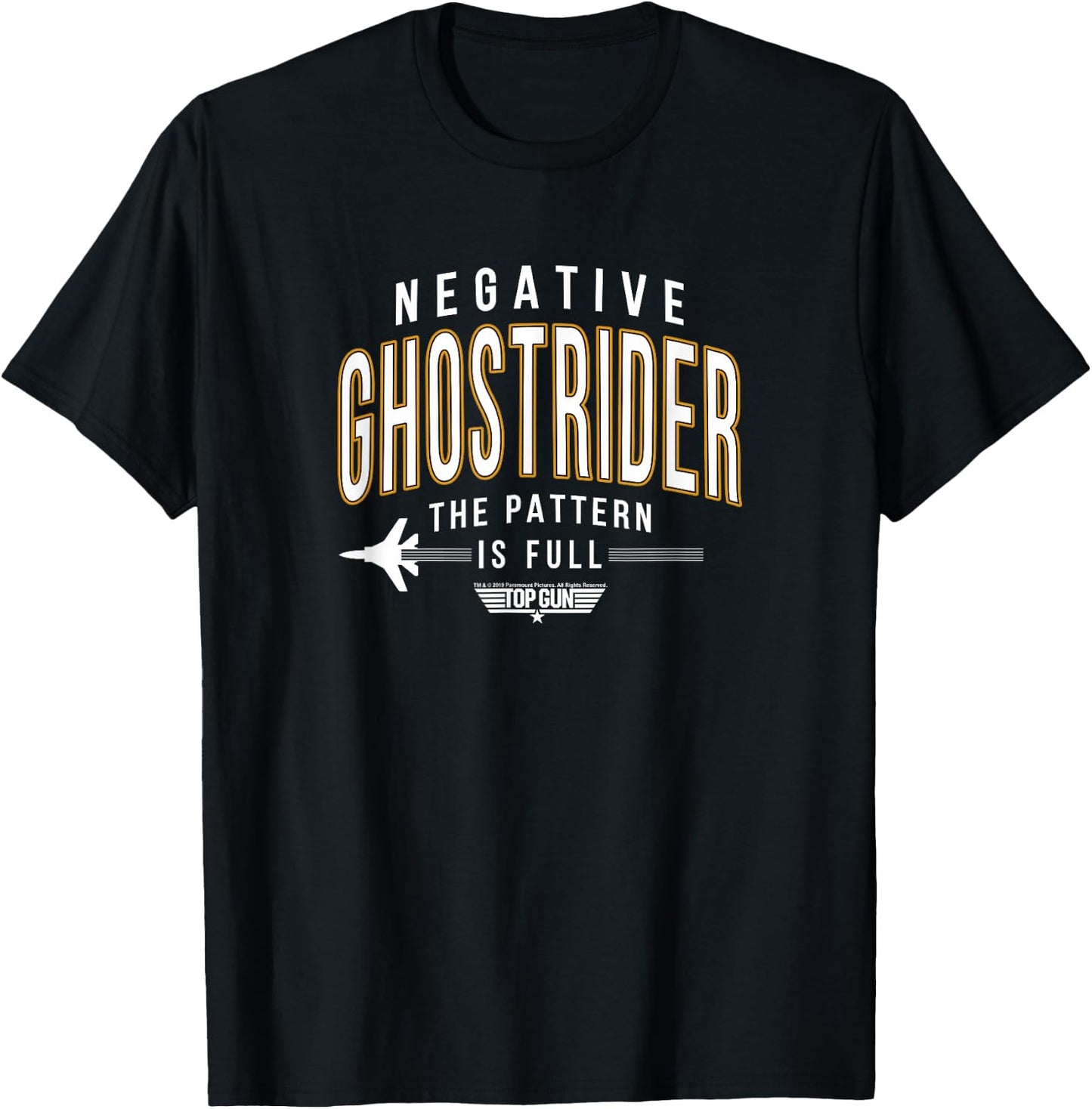 Top Gun Negative Ghostrider Pattern is Full Text T-Shirt - T-Shirt | Black