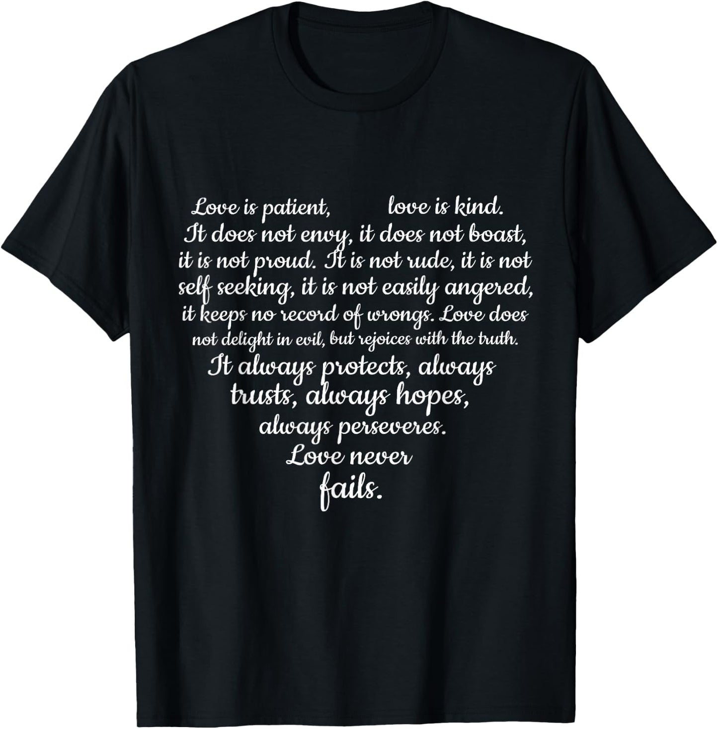 Love is patient Love is Kind 1 Corinthians 13:4-8 T-Shirt - T-Shirt | Black