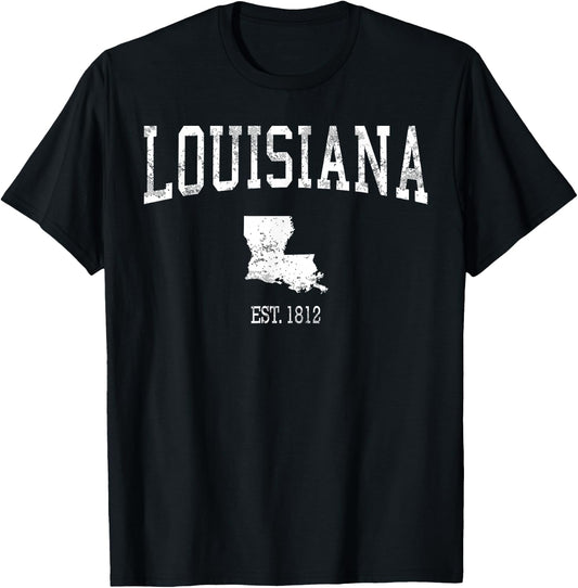 Louisiana Vintage Sports Design LA T-Shirt - T-Shirt | Black