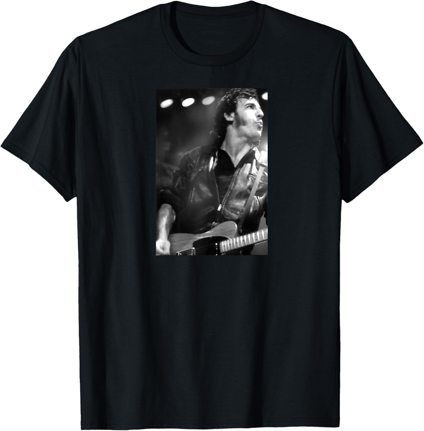 Bruce Springsteen Live On Stage By Simon Fowler Raglan Baseball T-Shirt - T-Shirt | Black