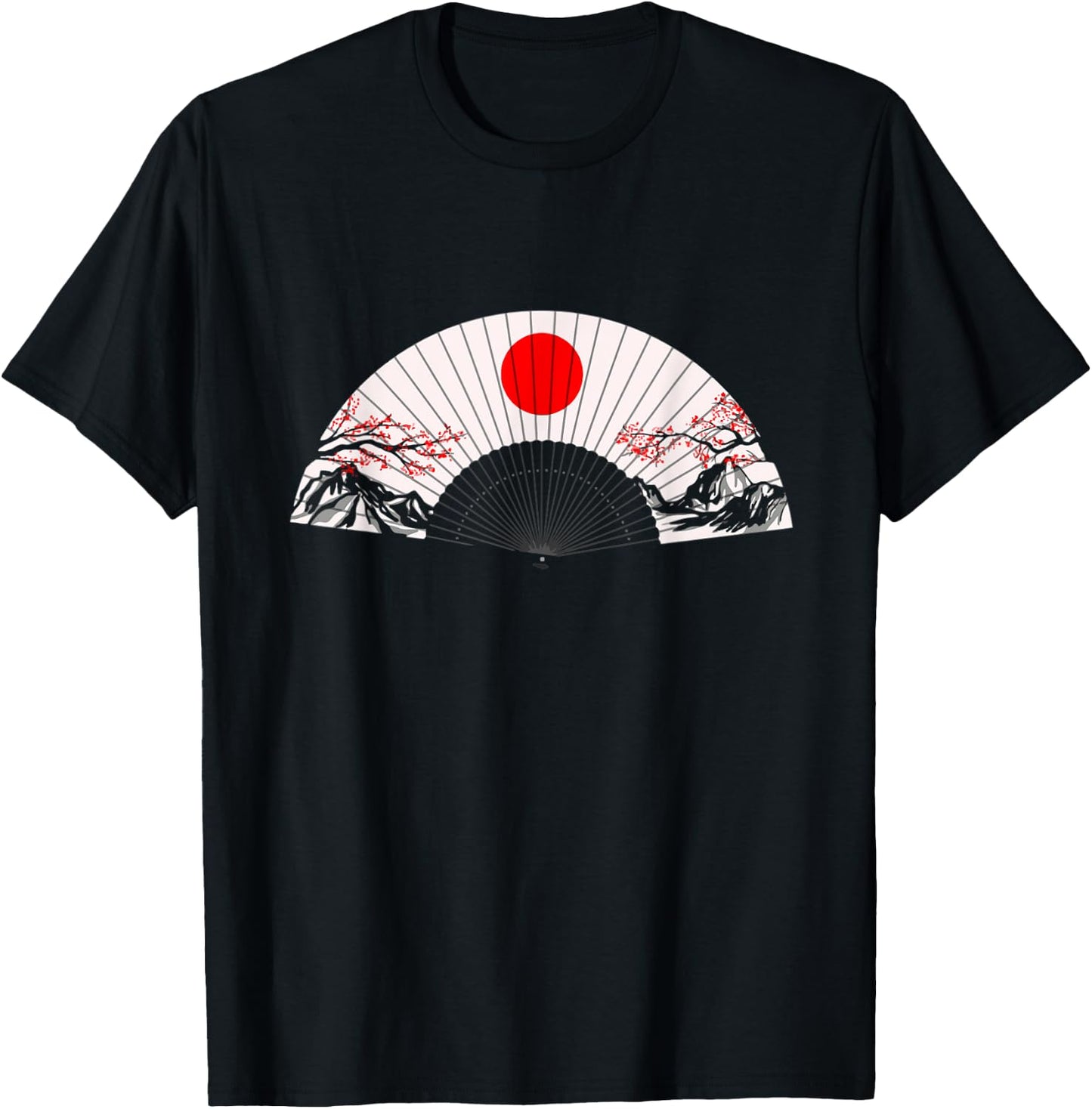 Japanese Hand Fan Bamboo Frames for Dancing Cosplay T-Shirt - T-Shirt | Black