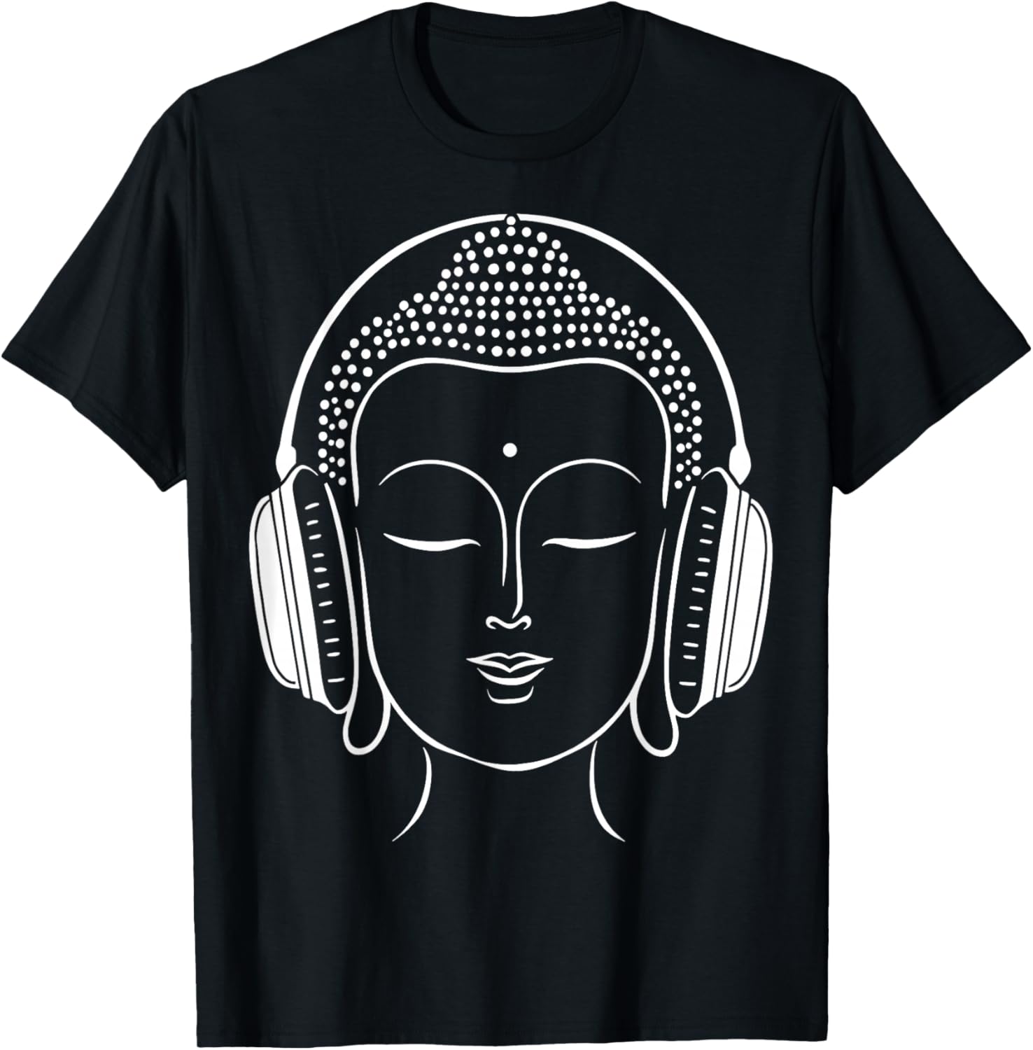 Buddha Headphones Zen Music Meditation T-Shirt - T-Shirt | Black