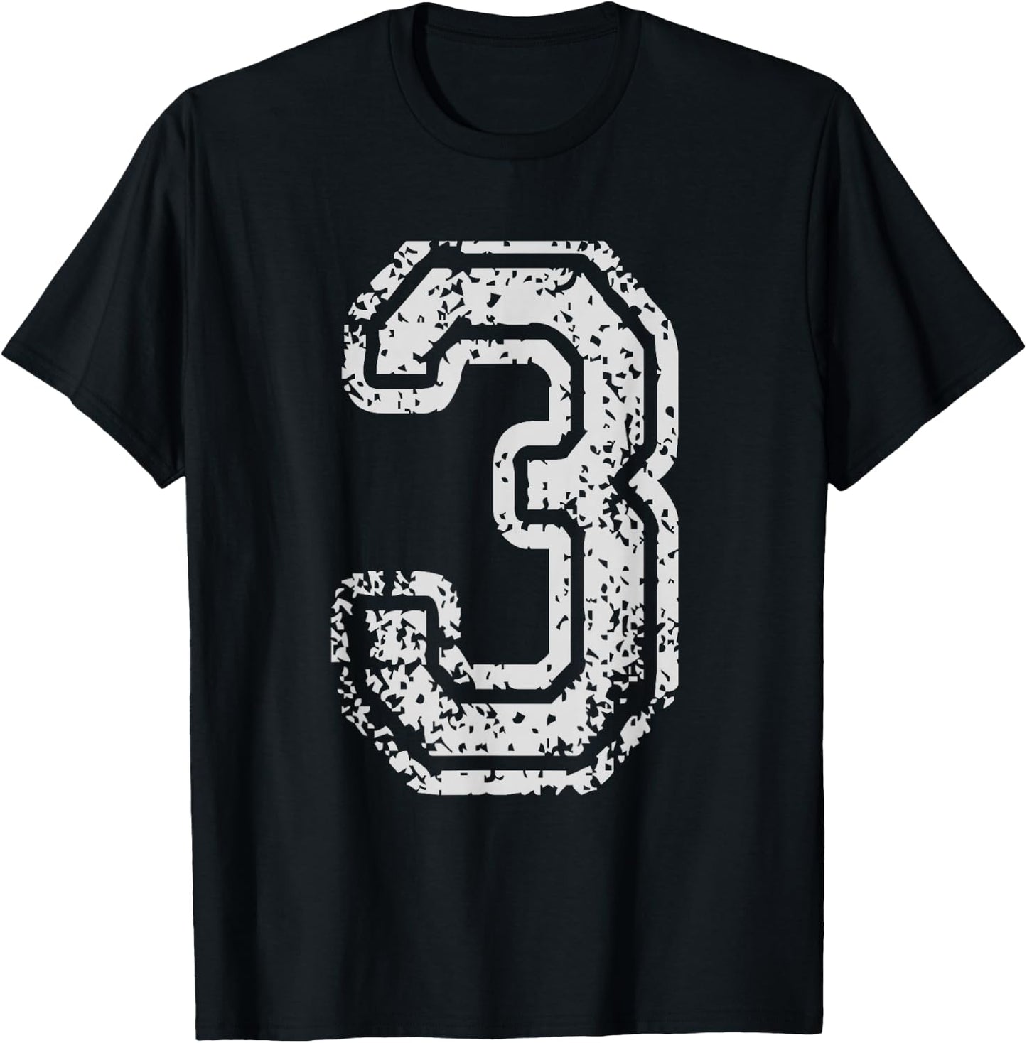 Team Jersey Uniforms Number 3 Three School Sports Birthdays T-Shirt - T-Shirt | Black