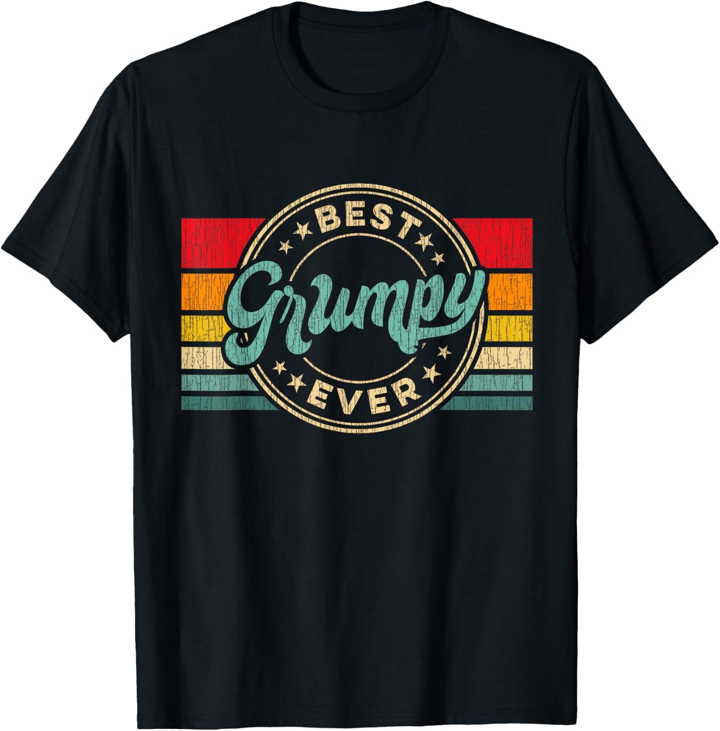 Best Grumpy Ever Vintage Retro Father's Day Gift T-Shirt - T-Shirt | Black