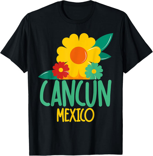 Cancun Mexico Shirts Vacation Travel Getaway Tropical T-Shirt - T-Shirt | Black