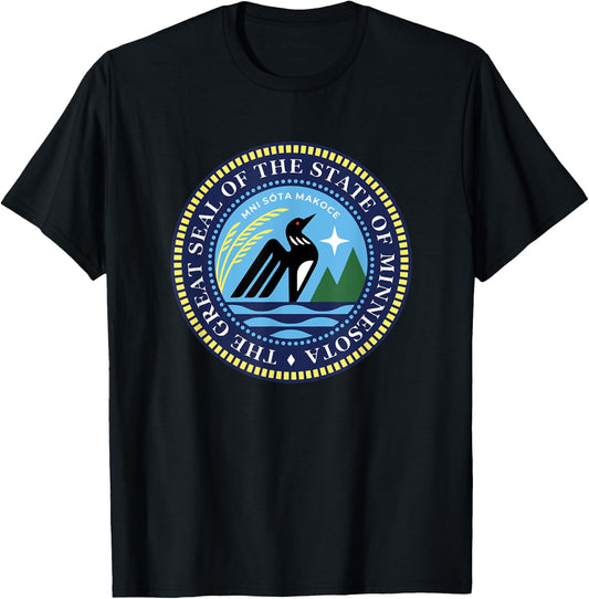 Minnesota Seal with Loon T-Shirt - T-Shirt | Black