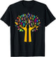 Ecology Tree in Hands with Rainbow Leaves T-Shirt - T-Shirt | Black