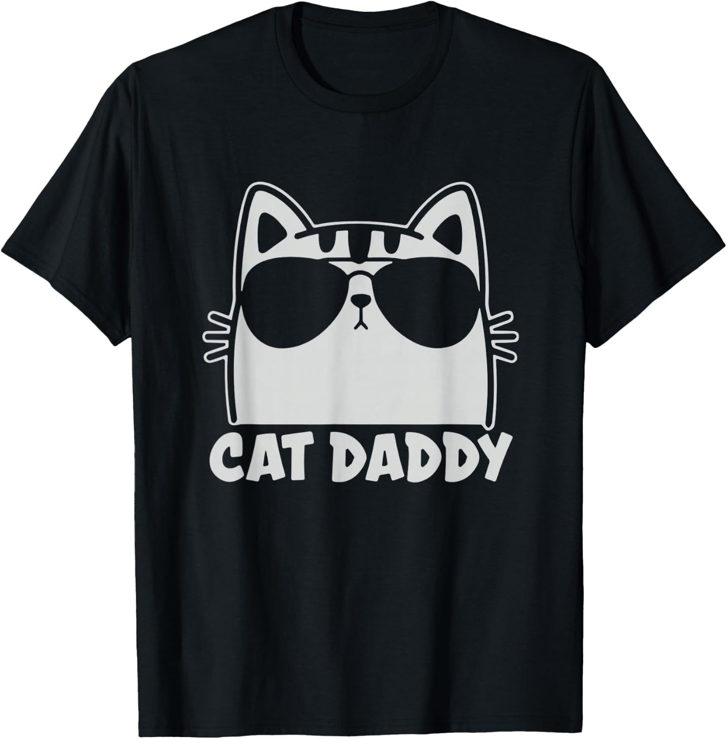 Cool Cat Daddy Sunglasses Funny Cat Lover Gift Father's Day T-Shirt - T-Shirt | Black