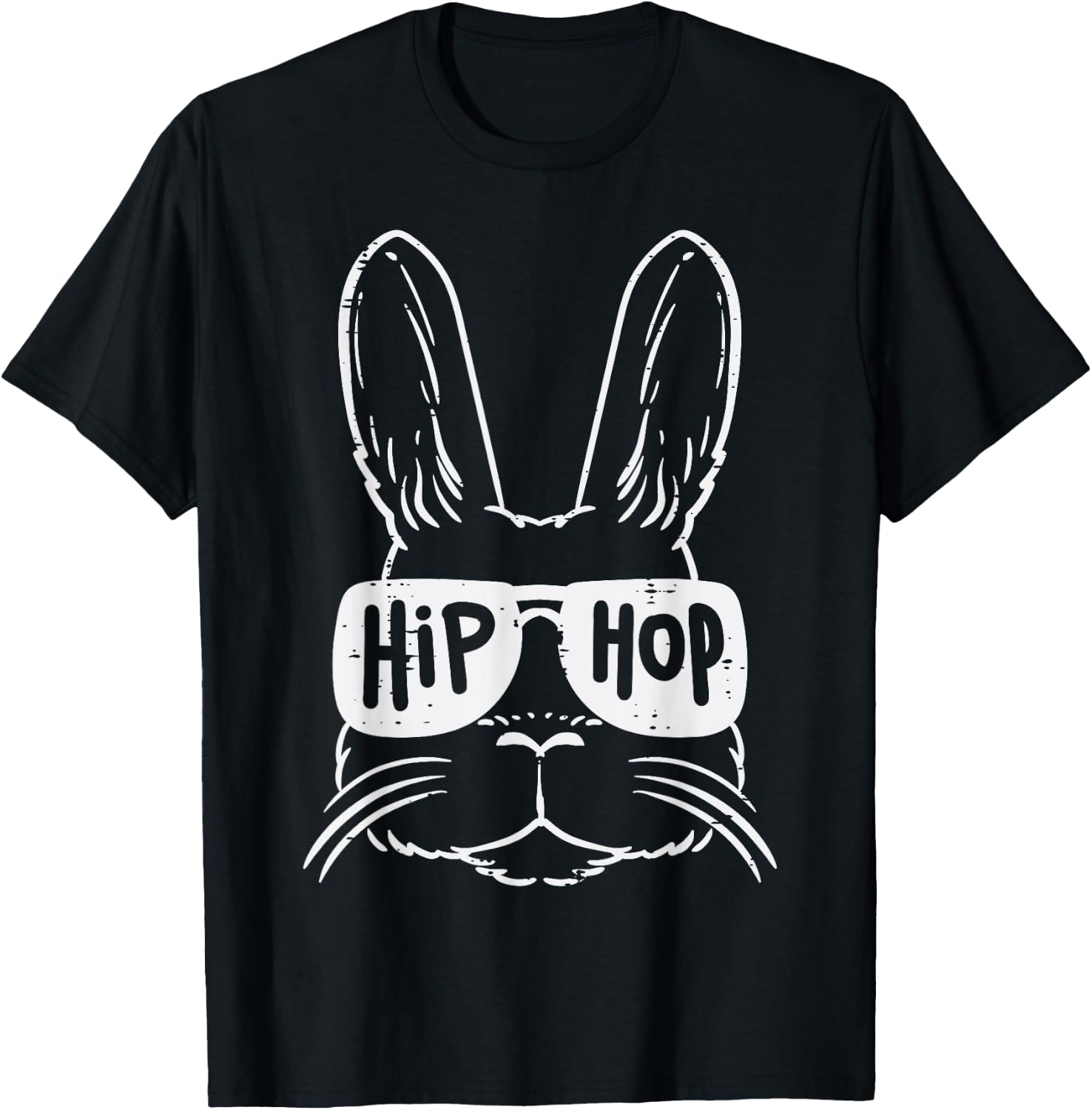 Easter Bunny Sunglasses Hip Hop Cool Rabbit Kids Women Men T-Shirt - T-Shirt | Black