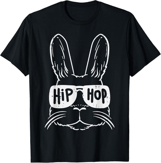 Easter Bunny Sunglasses Hip Hop Cool Rabbit Kids Women Men T-Shirt - T-Shirt | Black