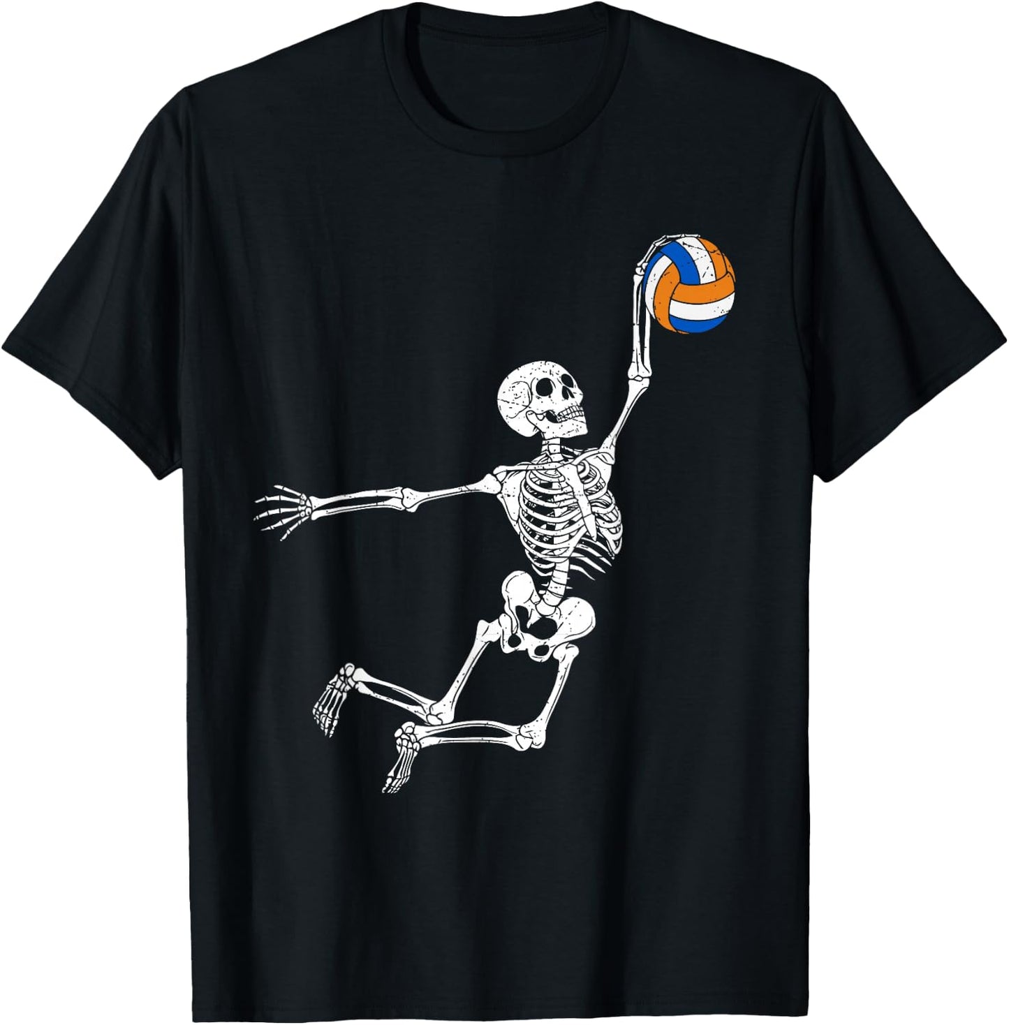 Volleyball Skeleton Halloween Player Catcher Boys Kids T-Shirt - T-Shirt | Black