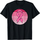 Vintage Pink Ribbon Breast Cancer Awareness Costume Retro T-Shirt - T-Shirt | Black