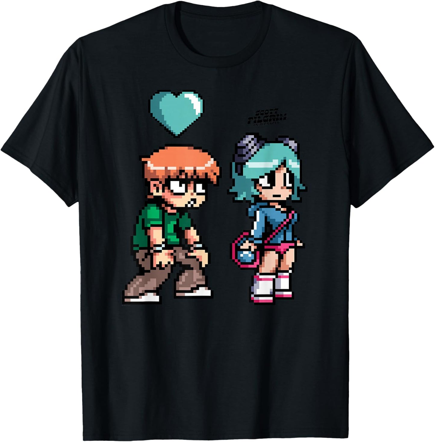 Scott Pilgrim Vs. The World Scott Hearts Ramona T-Shirt - T-Shirt | Black