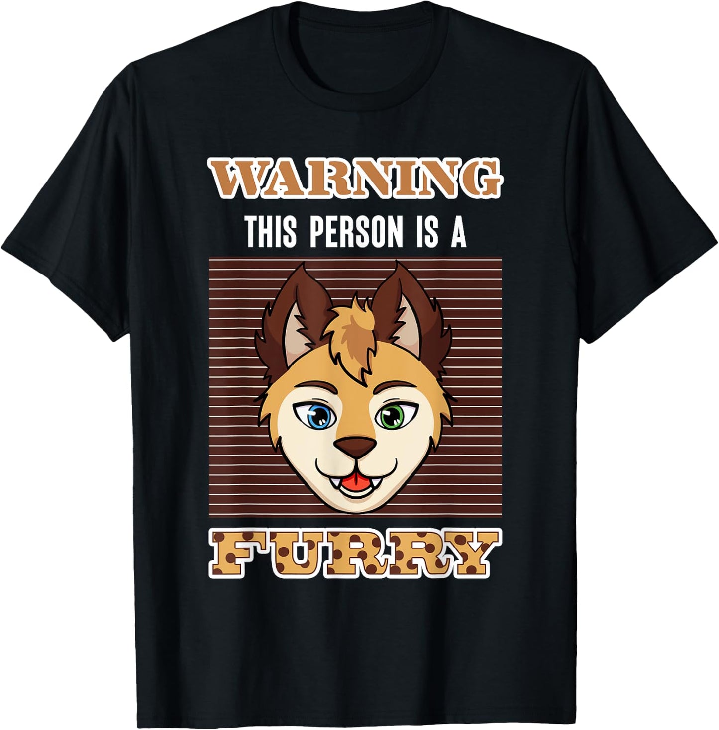 Cosplay Costume Anime Characters Cosplayer Warning Furry T-Shirt - T-Shirt | Black