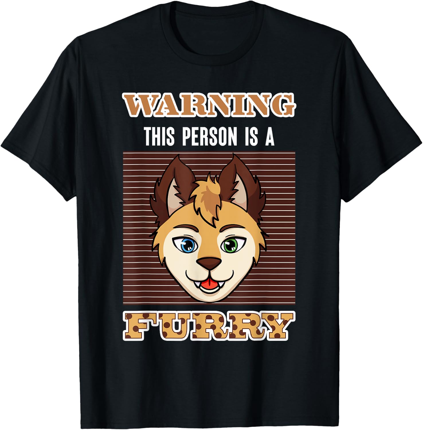 Cosplay Costume Anime Characters Cosplayer Warning Furry T-Shirt - T-Shirt | Black