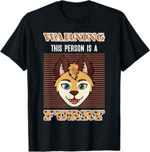 Cosplay Costume Anime Characters Cosplayer Warning Furry T-Shirt - T-Shirt | Black