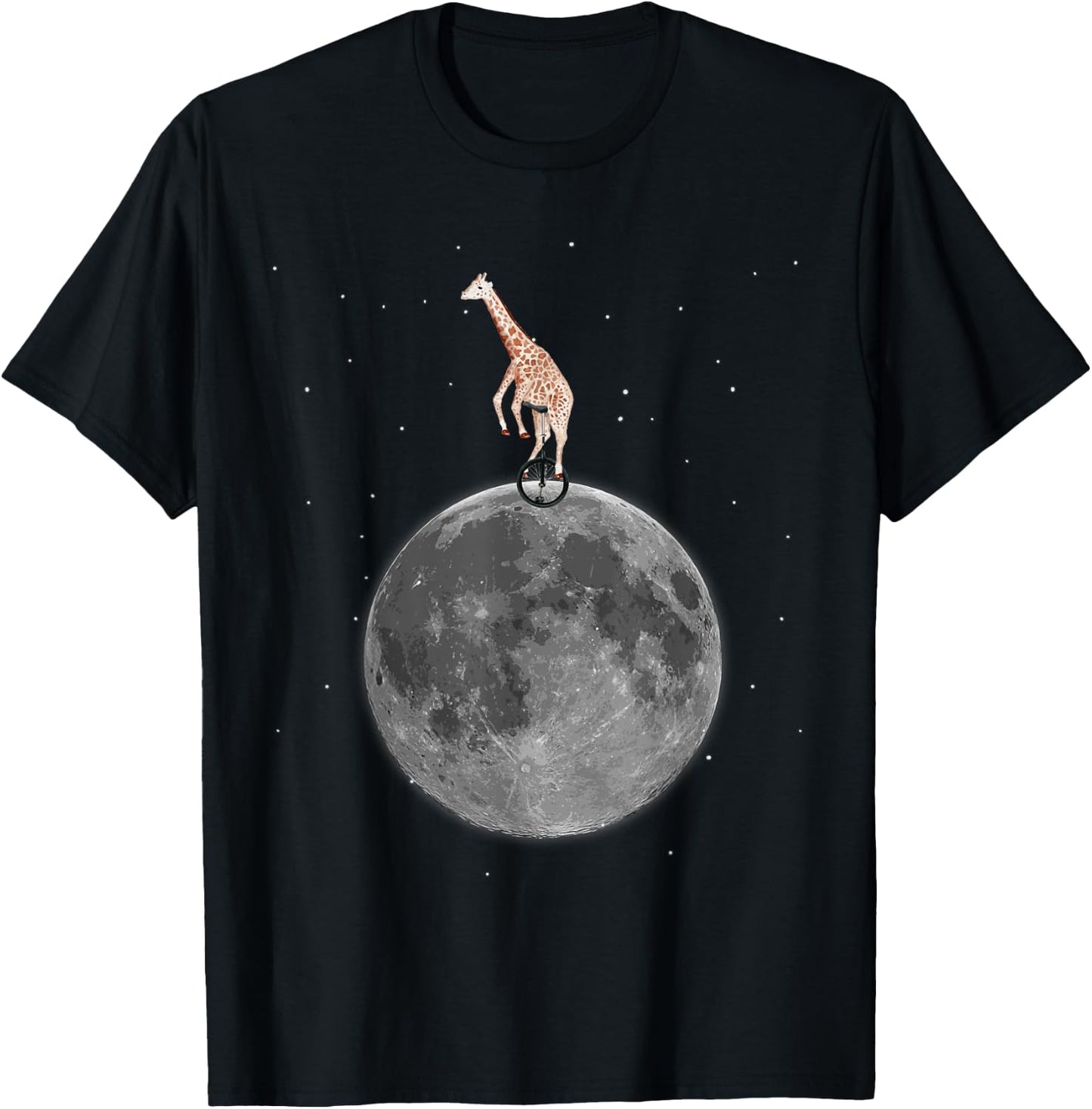 Ridiculous Quirky Giraffe on Unicycle - / B T-Shirt - T-Shirt | Black