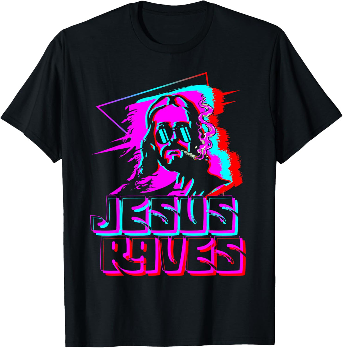 Jesus Raves House Music Techno Music Rave Party T-Shirt - T-Shirt | Black
