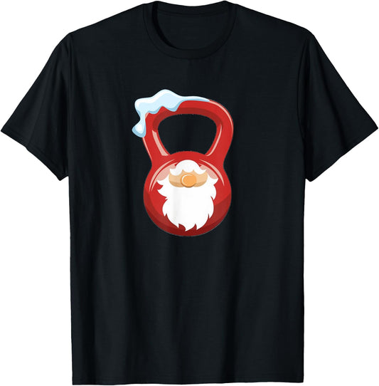 Christmas Gym Workout Gnome Kettlebell Xmas For Gym Lover T-Shirt - T-Shirt | Black